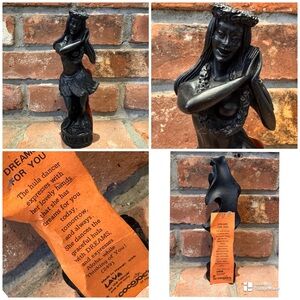 Vtg MCM Coco Joe's "Hula Girl Dreams" lava rock figurine, Hawaii